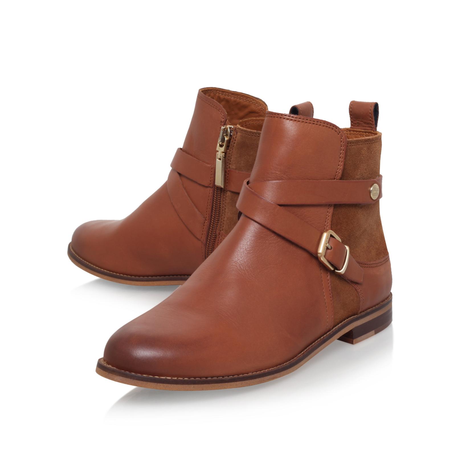 tommy hilfiger beige flat boots