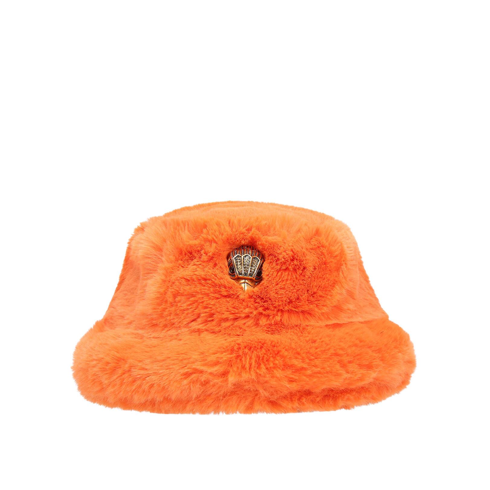 Kurt Geiger Orange Faux Fur Bucket Hat | Lyst UK