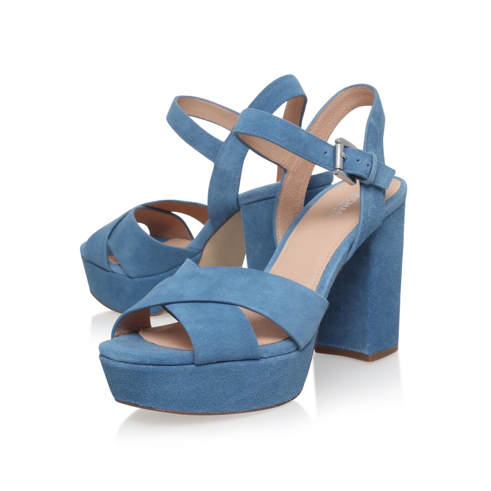 michael kors blue suede heels