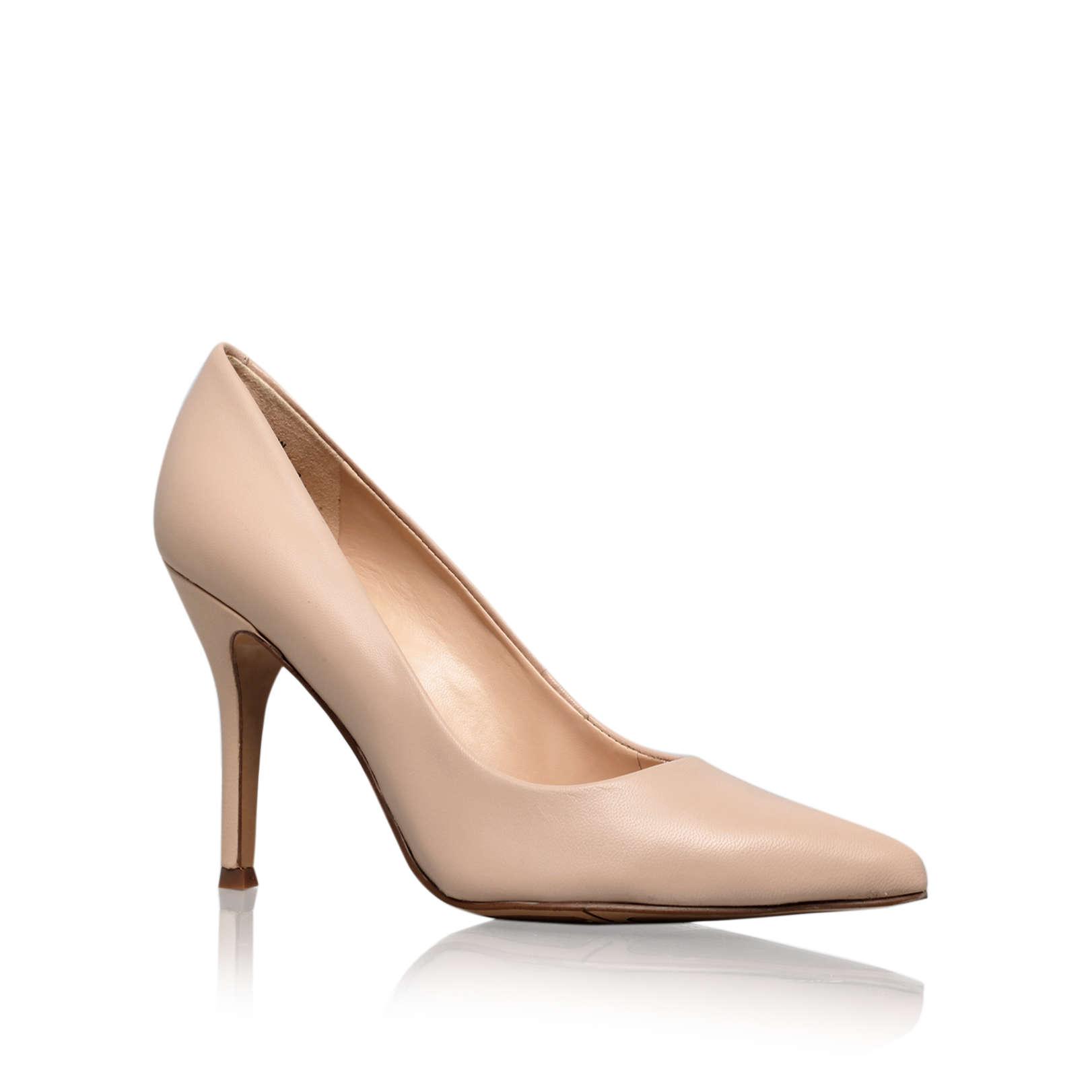 Nine West Flax Nude Leather High Heel Court in Natural - Lyst