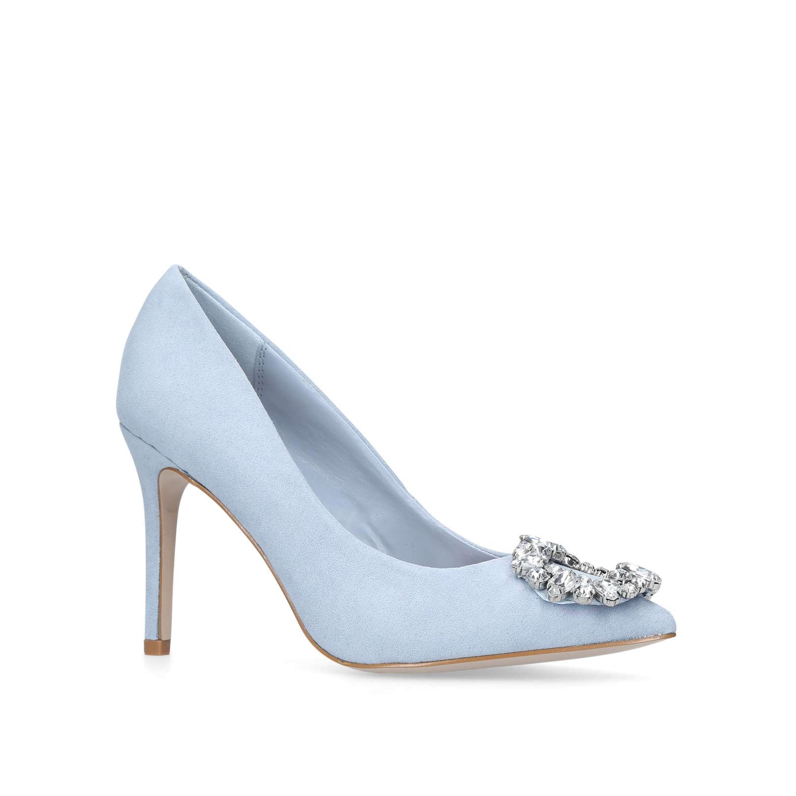 Miss Kg Synthetic Sally Pale Blue Suede Occasion Heels Lyst