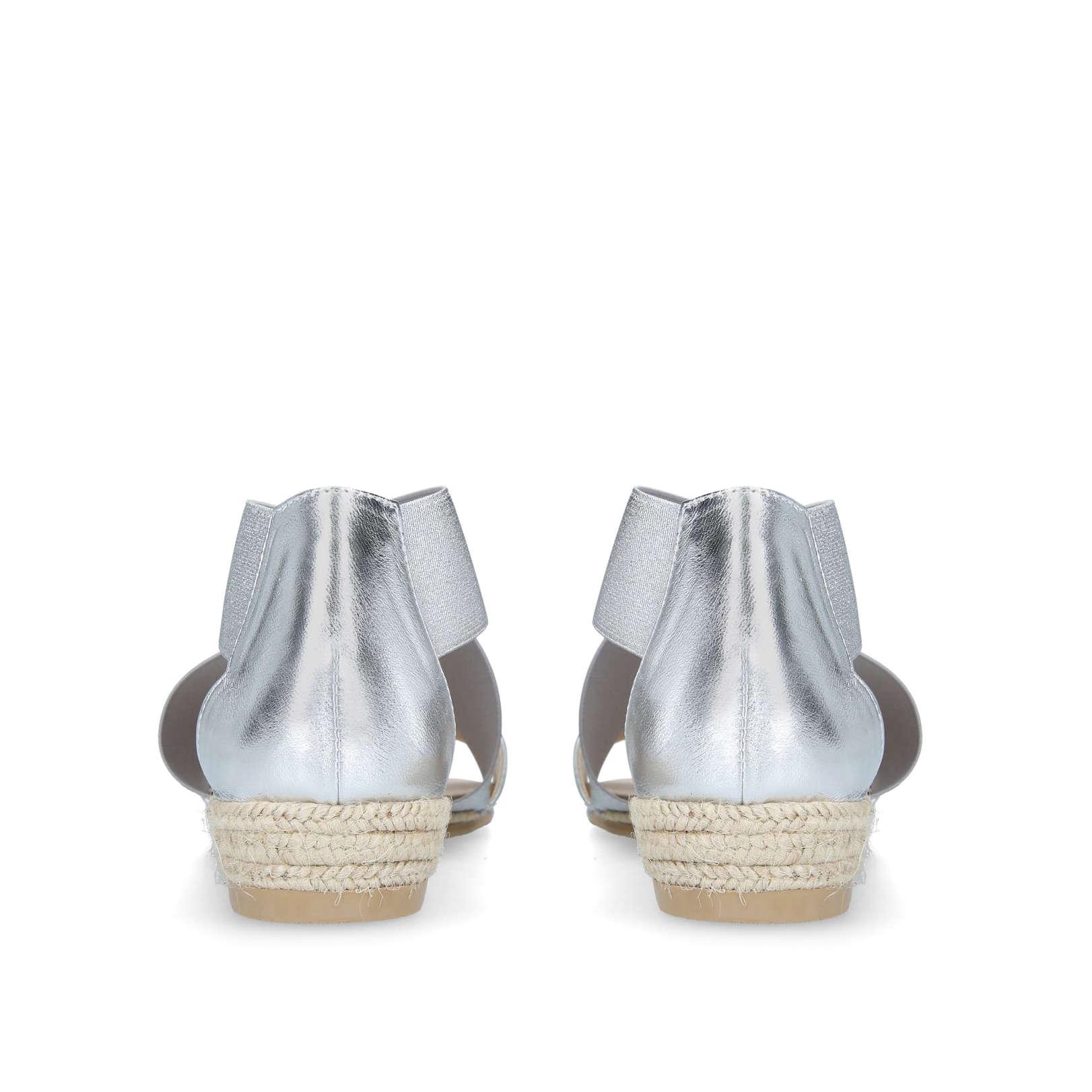carvela silver flat sandals