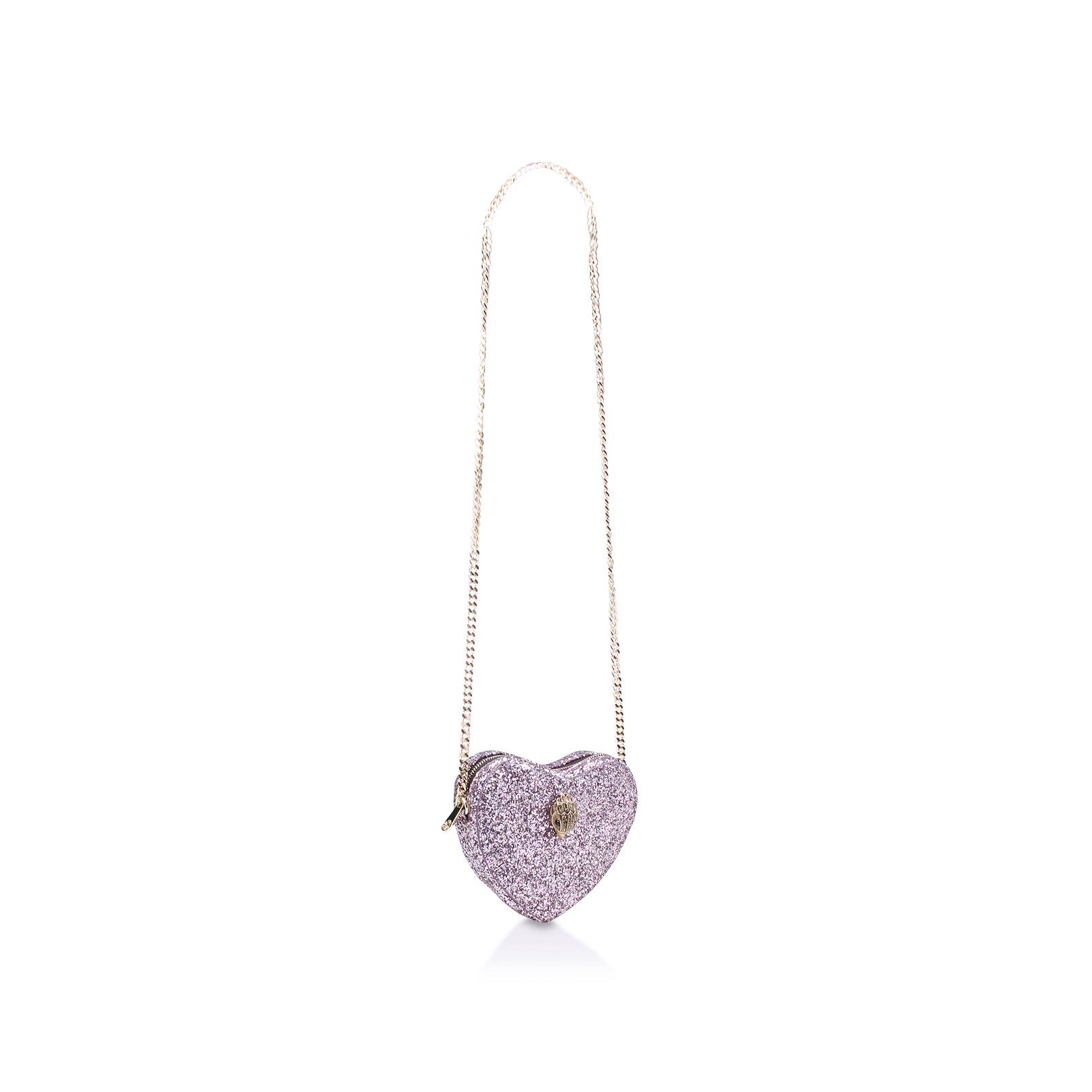 Kurt Geiger ' Glitter Heart Crossbody Pink Glitter Evening Bag' Lyst