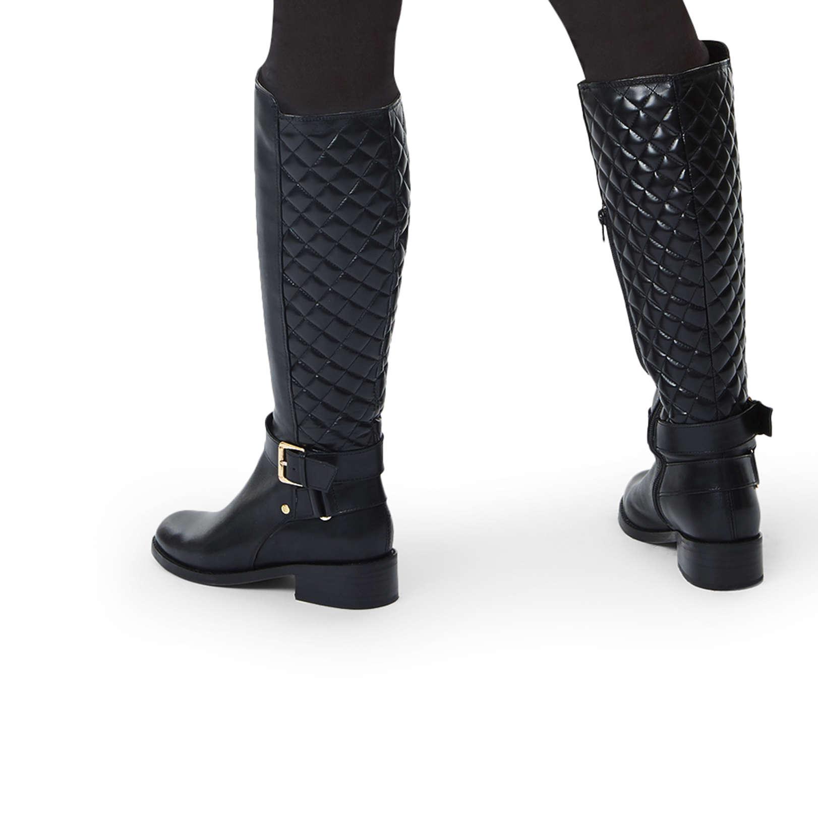 carvela polished flat knee boots