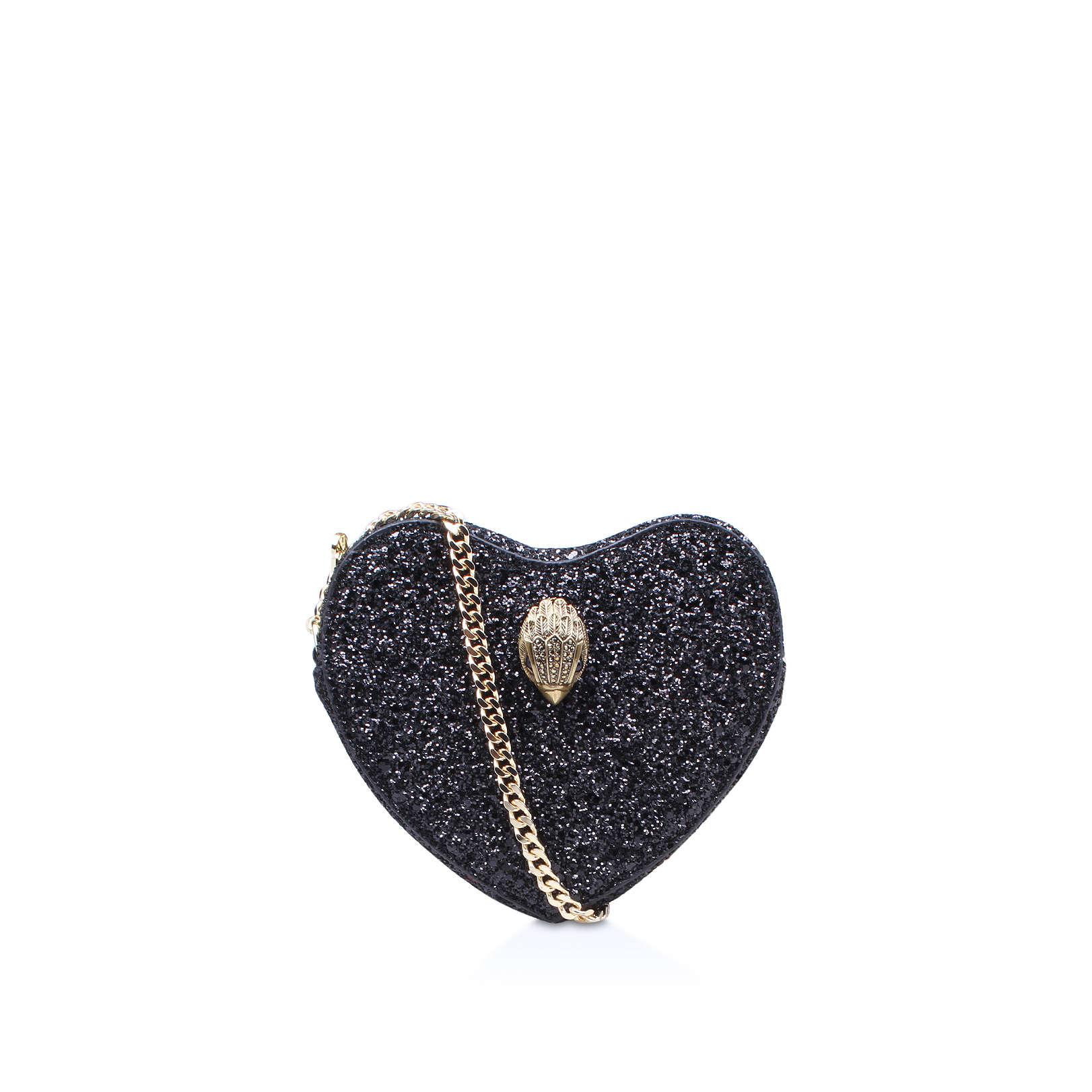 Kurt Geiger Glitter Mini Heart Crossbody Bag in Black Lyst