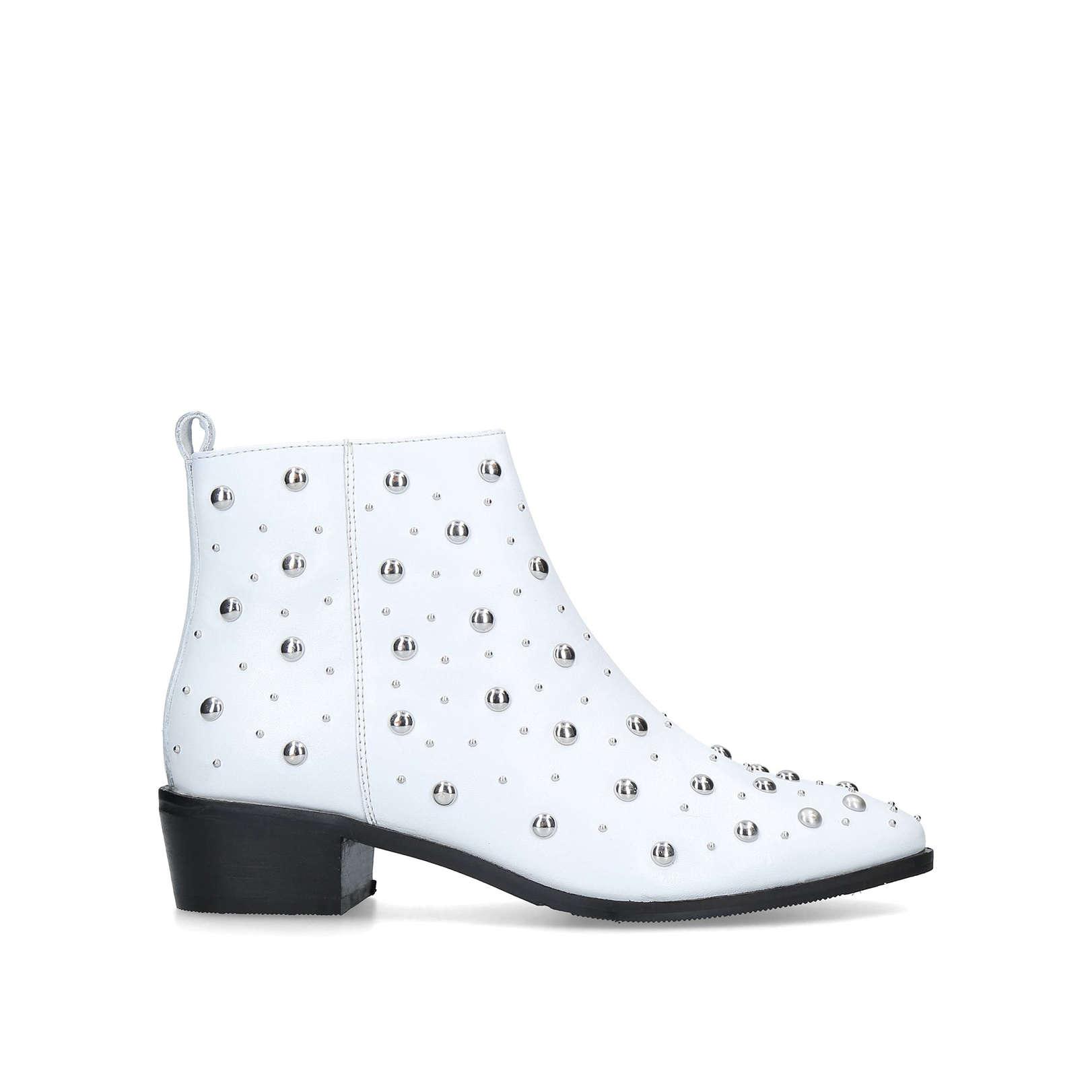 bronx white ankle boots