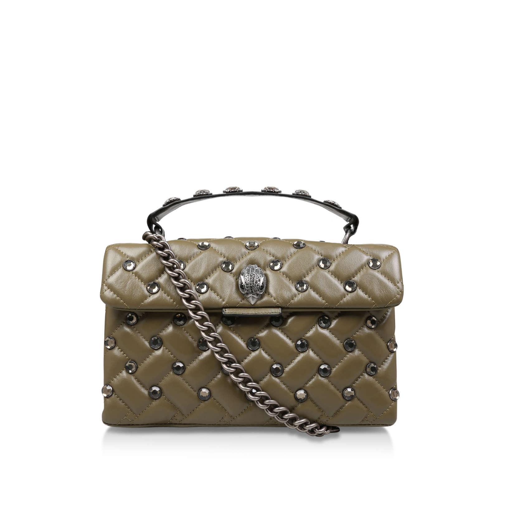 Kurt Geiger Leather Kensington X Bag Flat Day Bags Khaki in Green Lyst