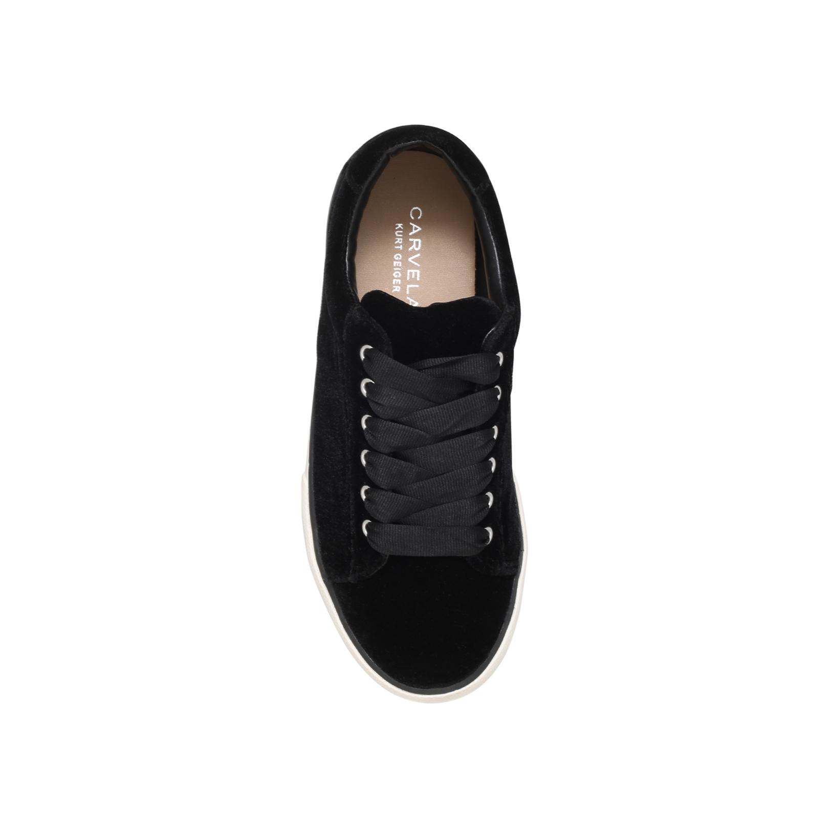 Carvela Kurt Geiger Jet Black Velvet Sneakers - Lyst