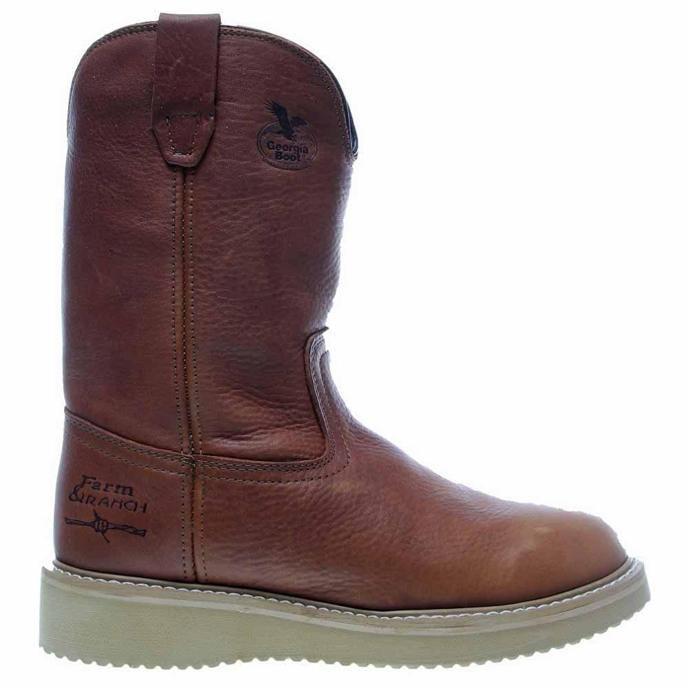 pull on wedge work boots