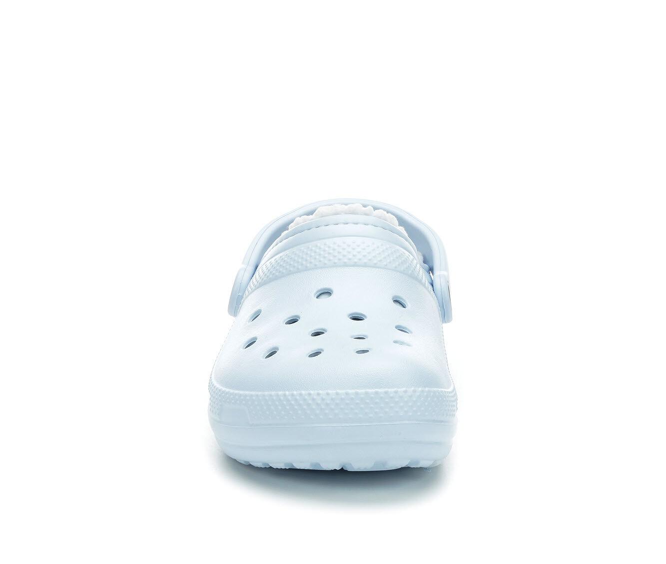 light blue lined crocs