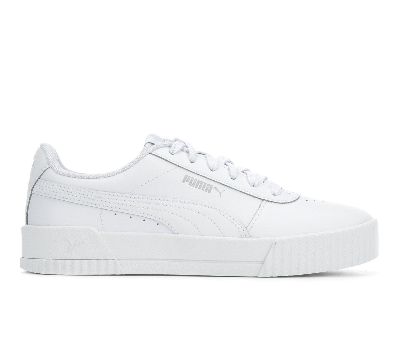 PUMA Carina Leather Casual Sneakers in White, Silver (White) - Save 26% ...