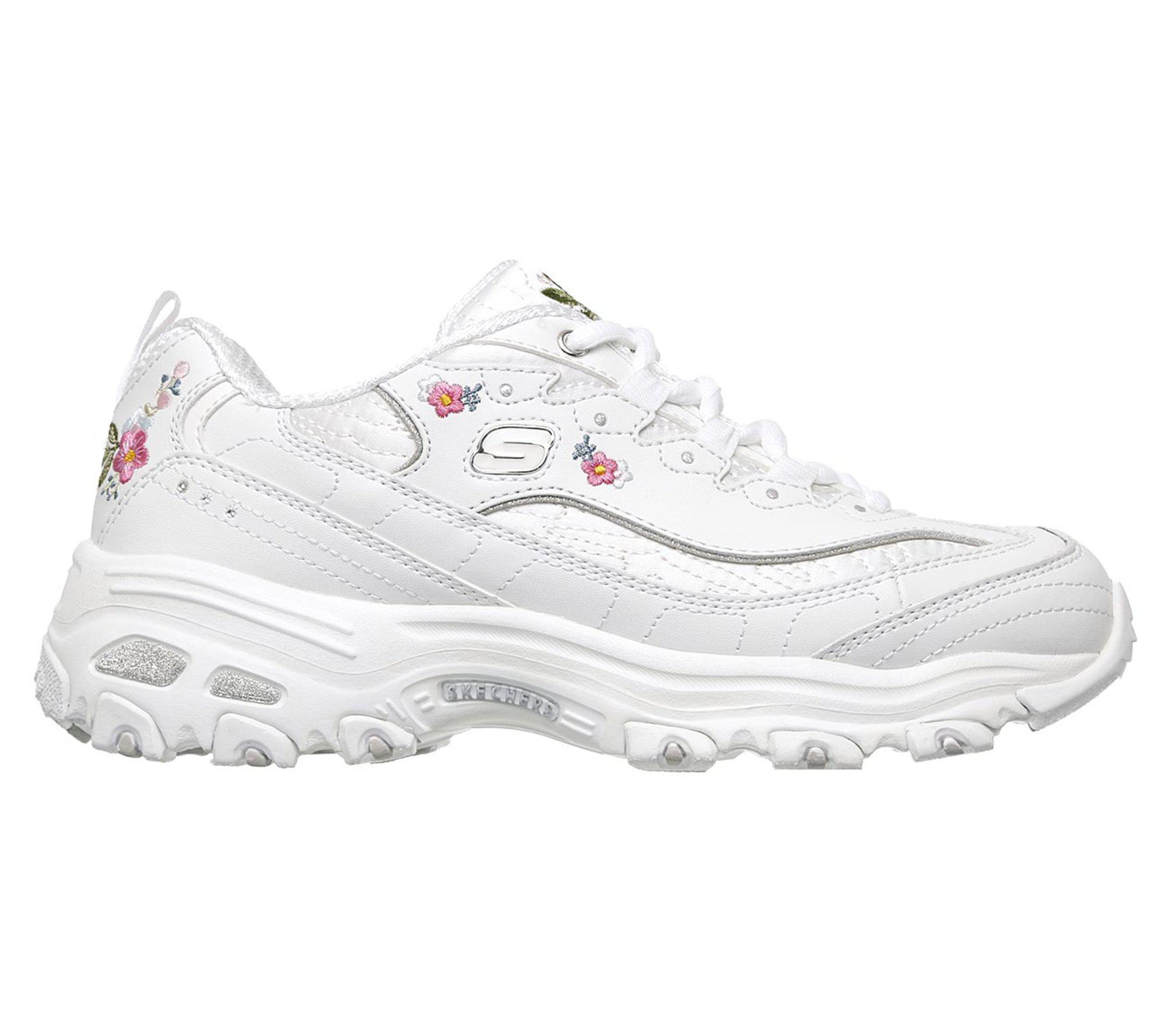 skechers bright blossoms white