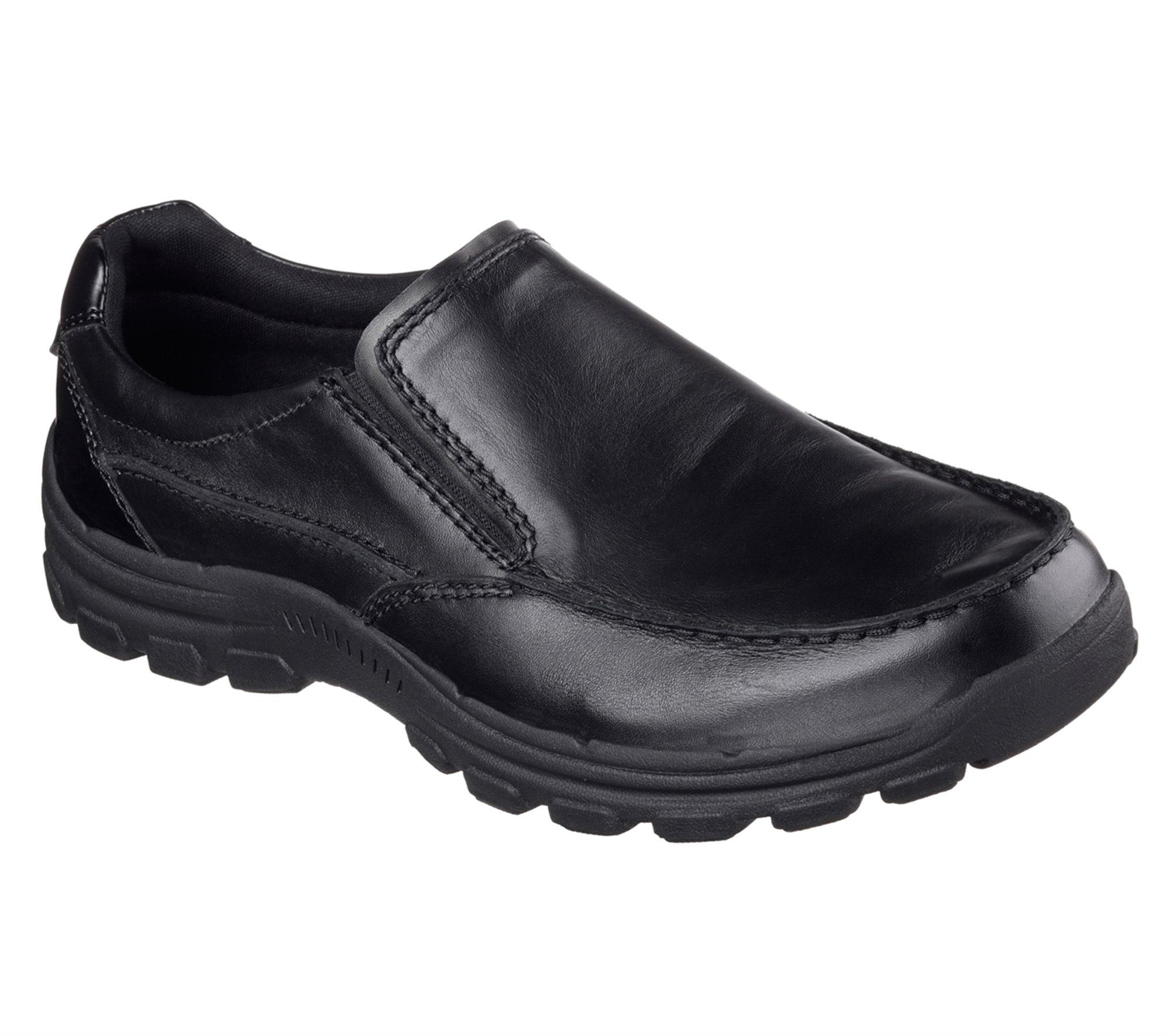 Skechers Suede Relaxed Fit: Braver - Rayland in Black Patent (Black ...