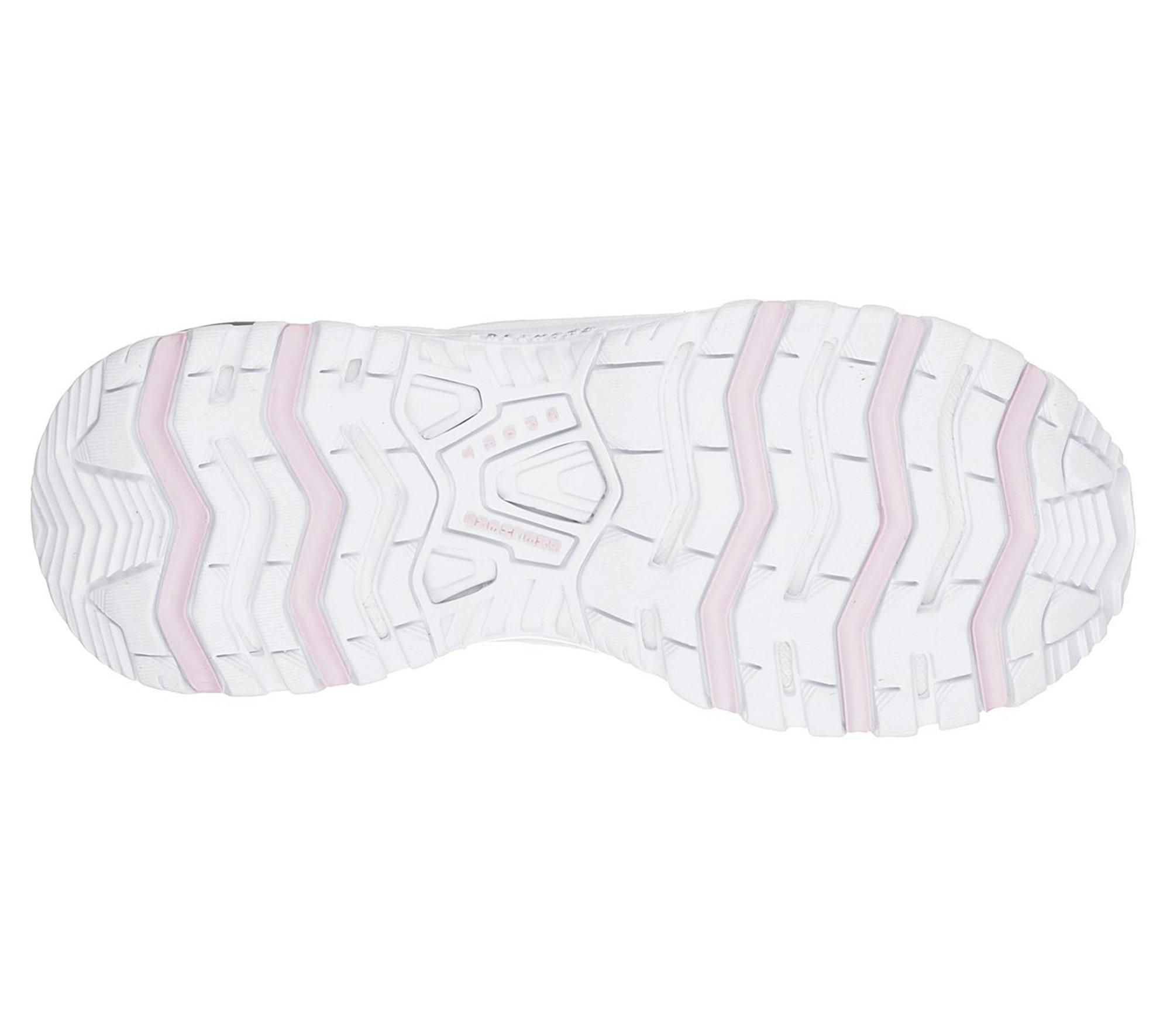 skechers pink and white