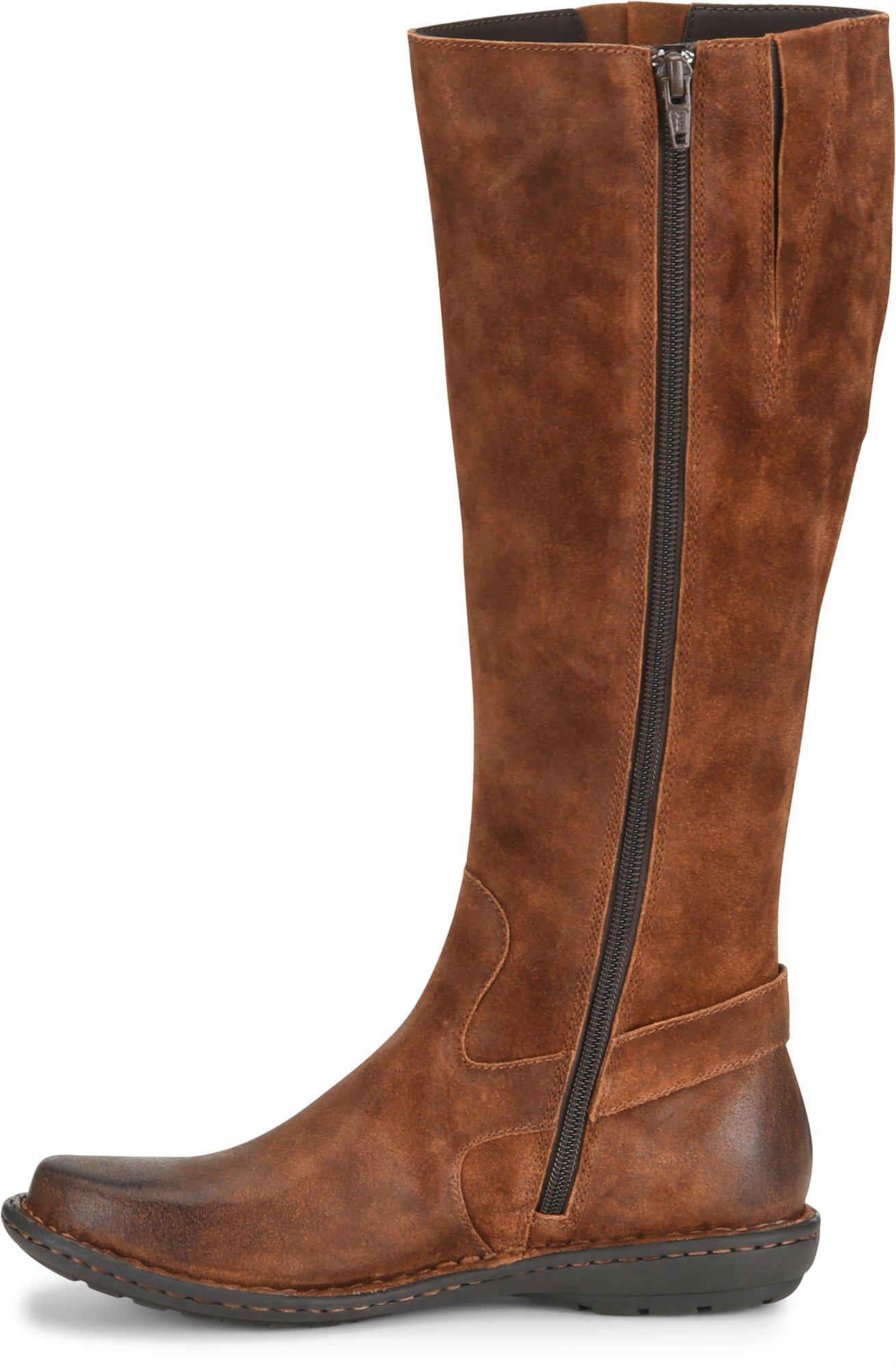 born joly tall suede double buckle strap boots
