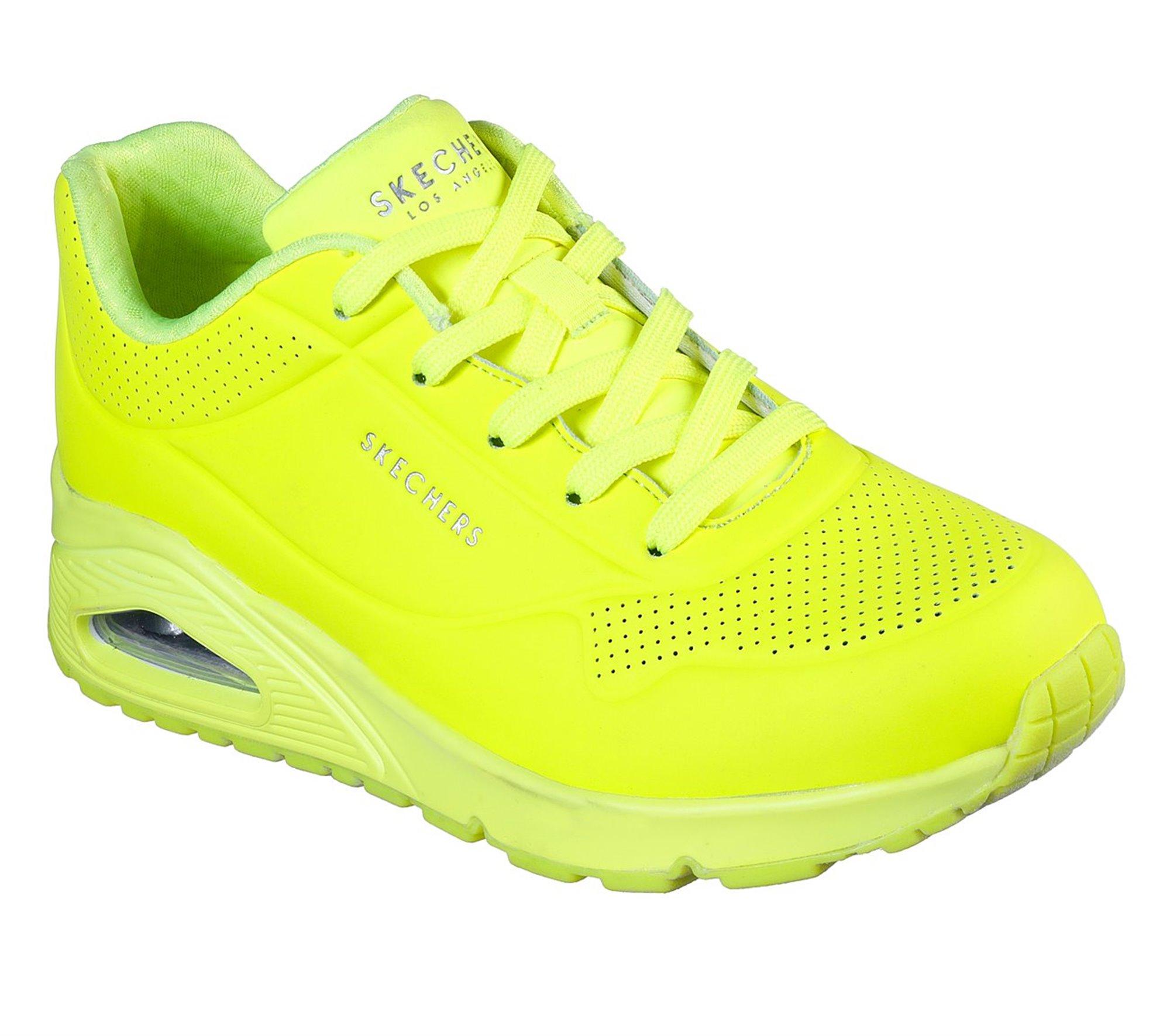 Skechers Leather Uno - Neon Nights in Yellow - Lyst