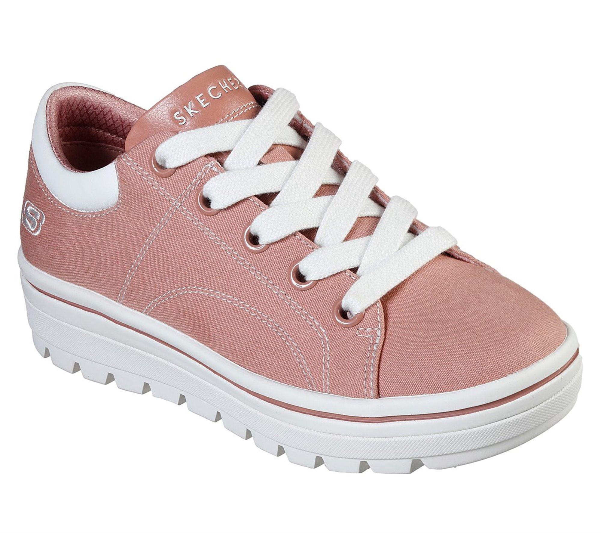 Skechers Street Cleat. Canvas Contrast Stitch Lace Up Sneaker in Rose  (Pink) - Lyst