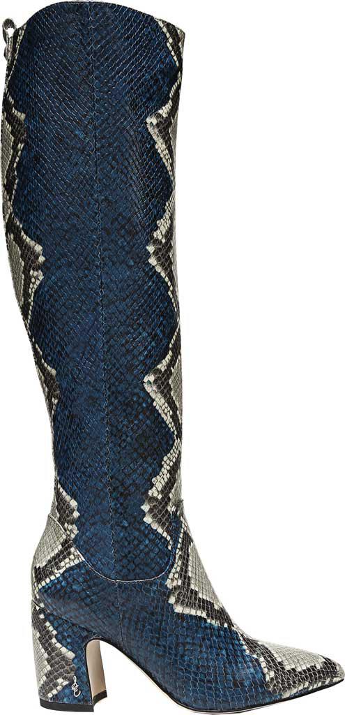 hai serpent snake print leather tall block heel boots
