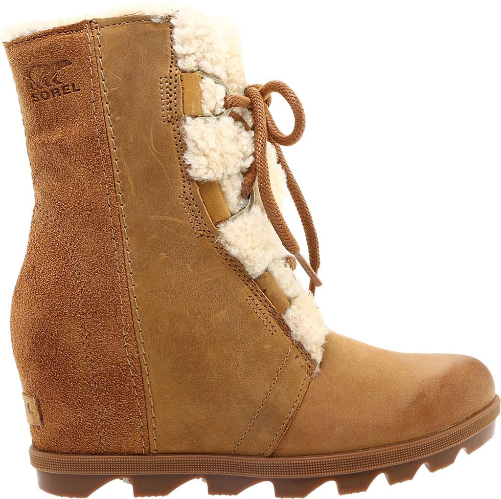Sorel Leather Joan Of Arctic Wedge Ii Genuine Shearling Bootie in Camel Brown (Brown) - Lyst