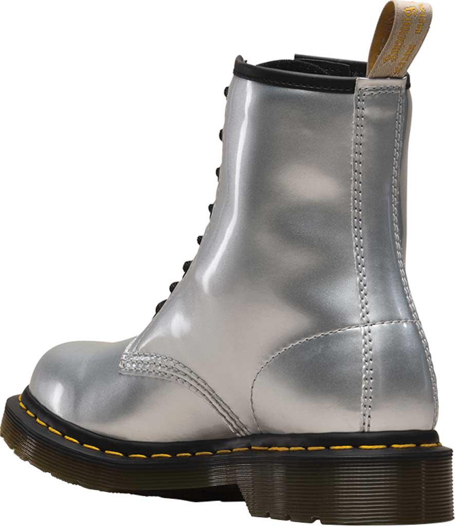 dr martens 1460 silver chrome flat ankle boots