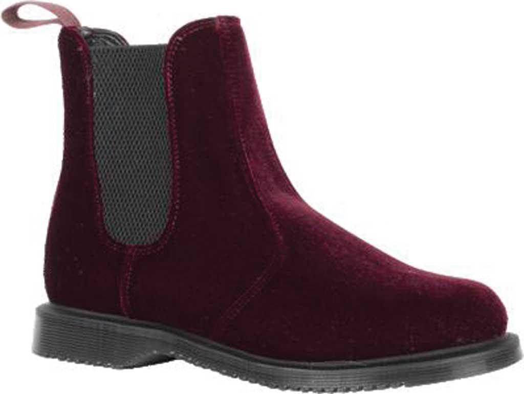 Dr. Martens Leather Flora Kensington (cherry Red Velvet) Boots - Lyst