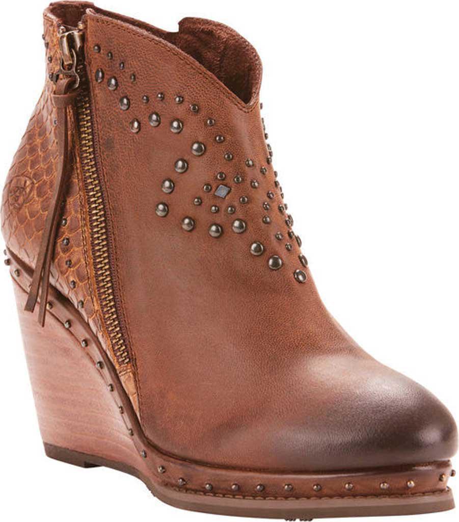 round stud wedge bootie