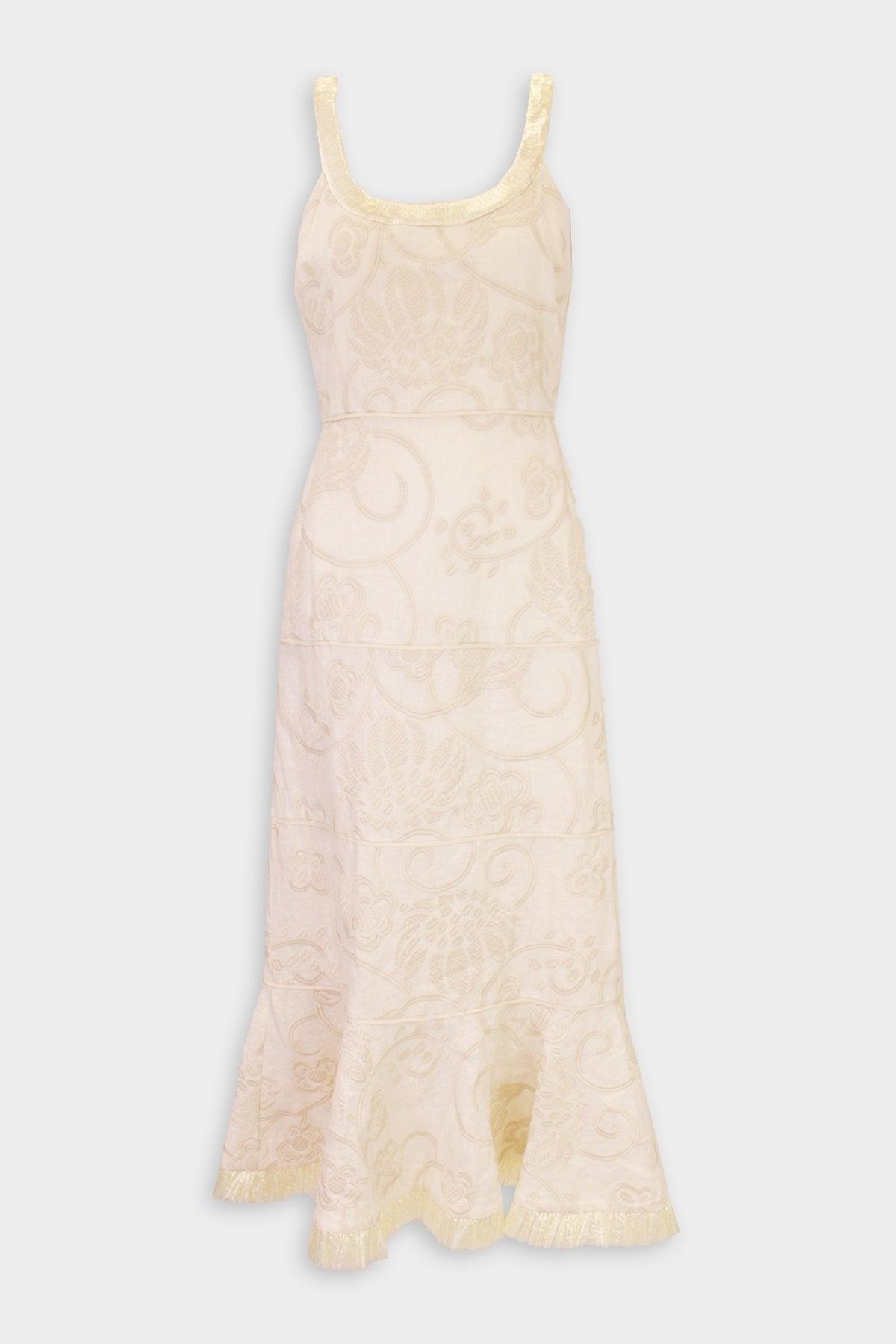 Alexis Zelda Midi Dress In Cream Garden in Natural Lyst