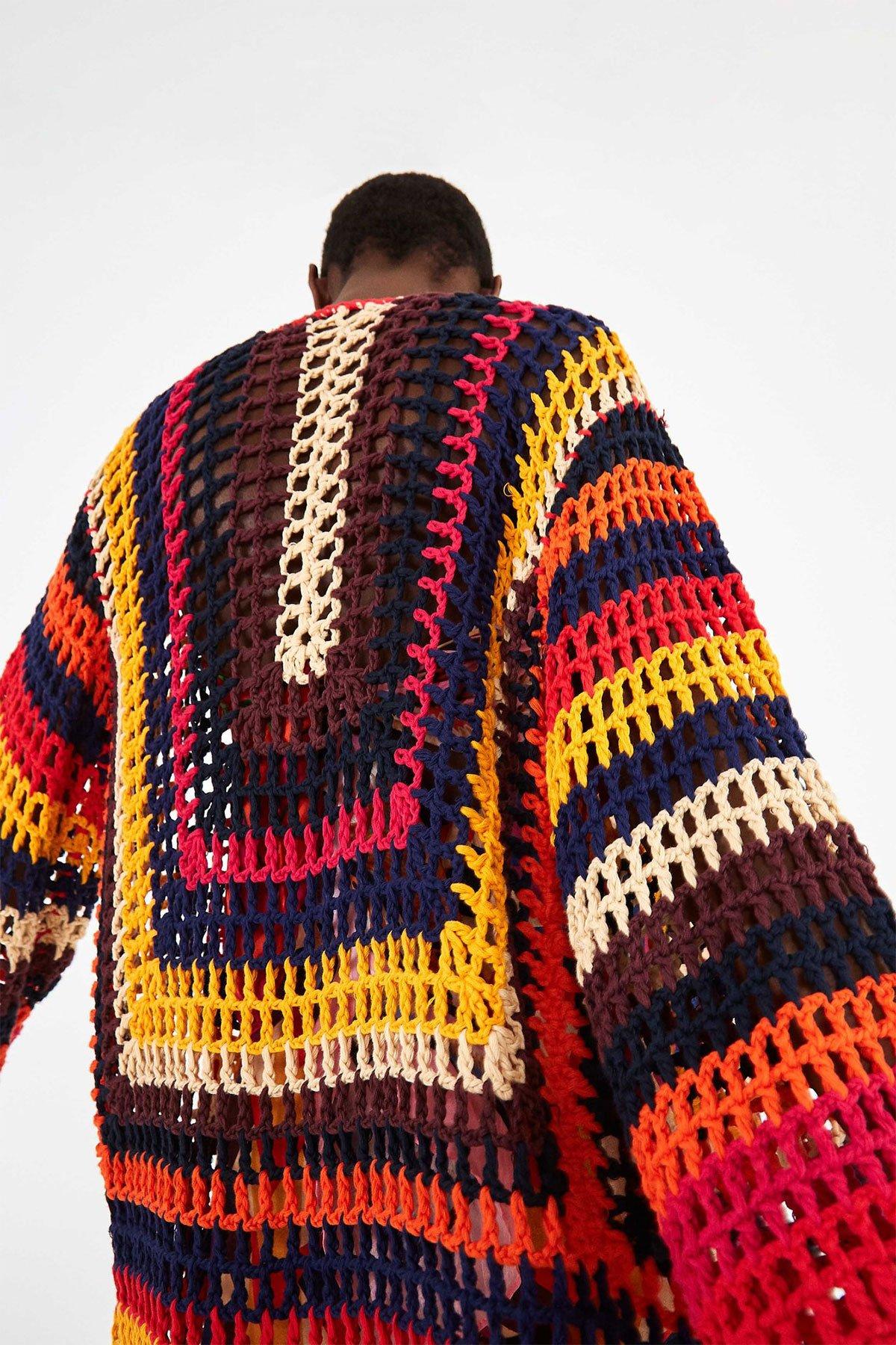 FARM Rio Linen Rainbow Crochet Cardigan 