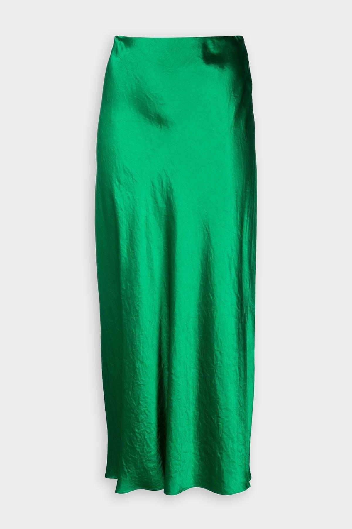 Vince Side Slit Slip Skirt In Emerald in Green Lyst