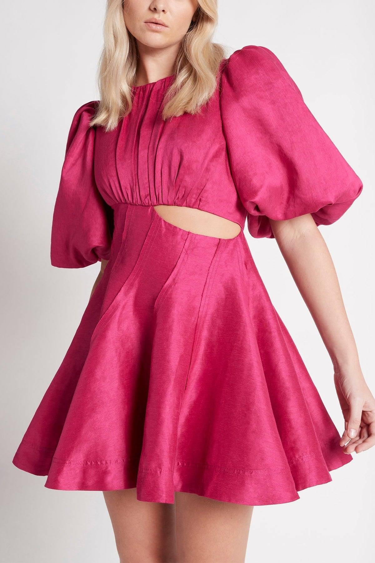 Aje. Admiration Asymmetric Mini Dress In Fuchsia in Pink | Lyst
