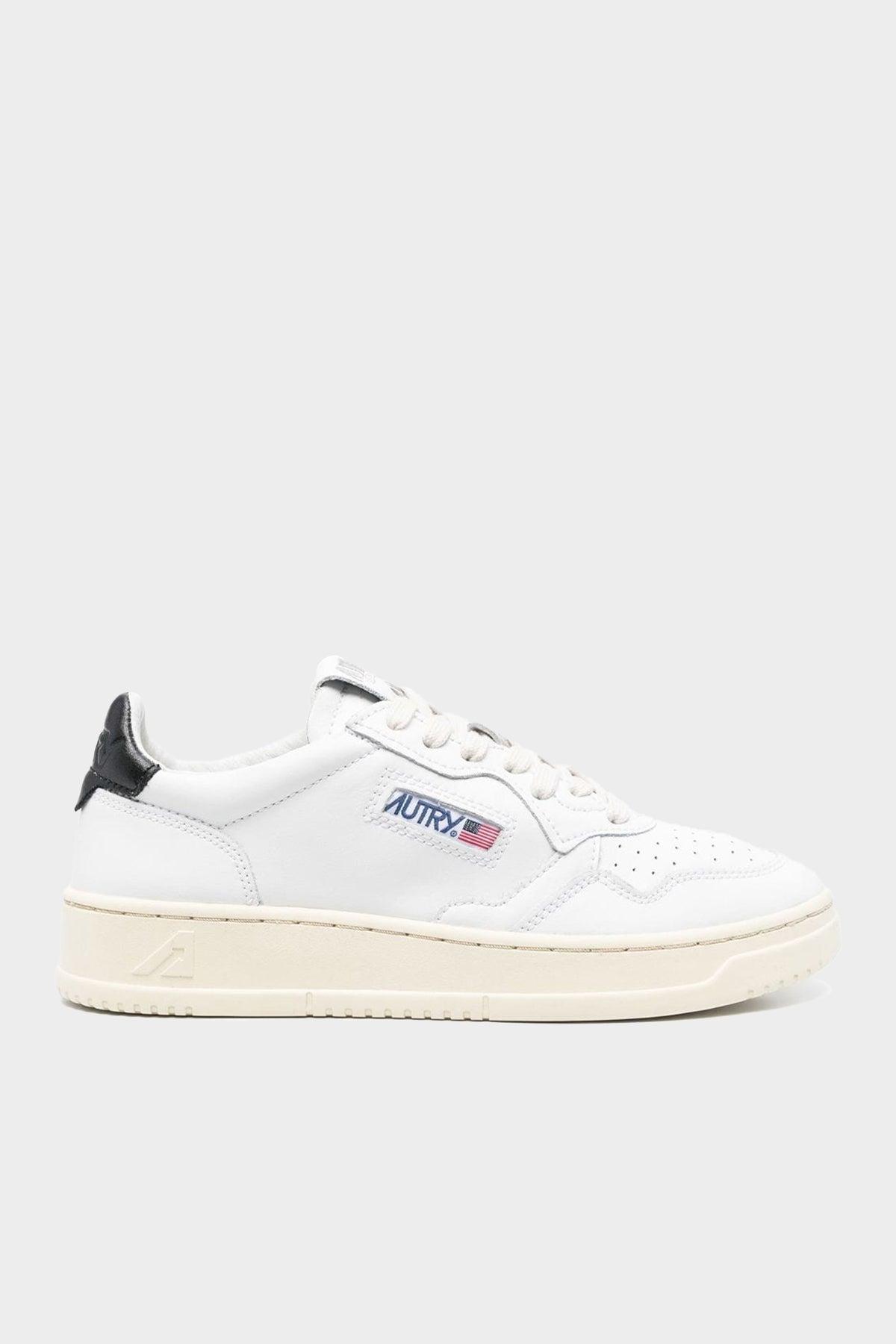Autry Medalist Low Leather Sneaker In White Black | Lyst