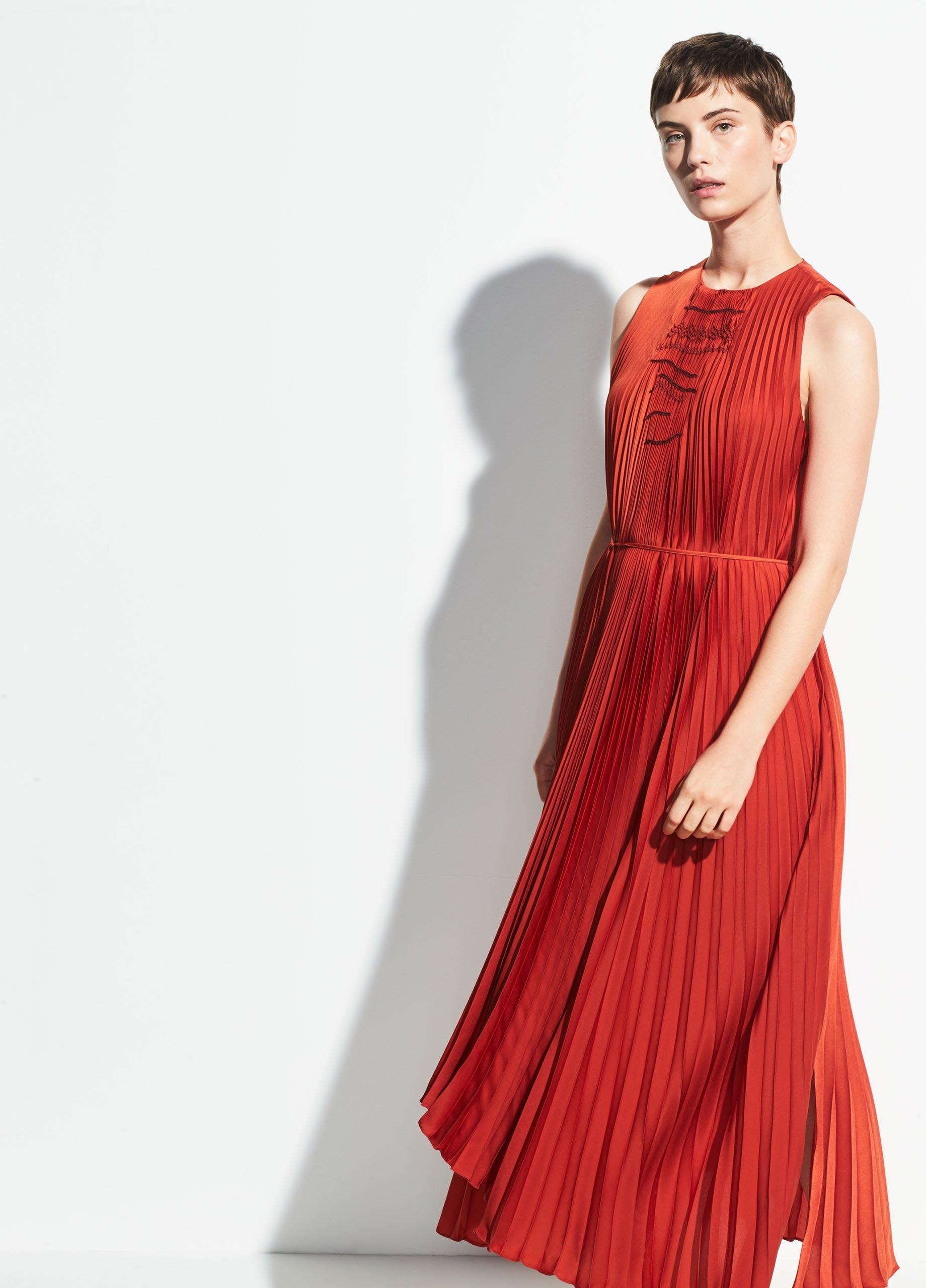vince red dress