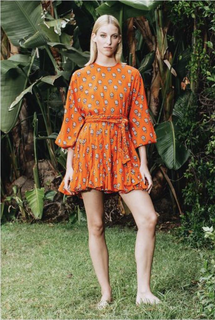 Rhode Cotton Ella Dress Red Black Flower - Lyst