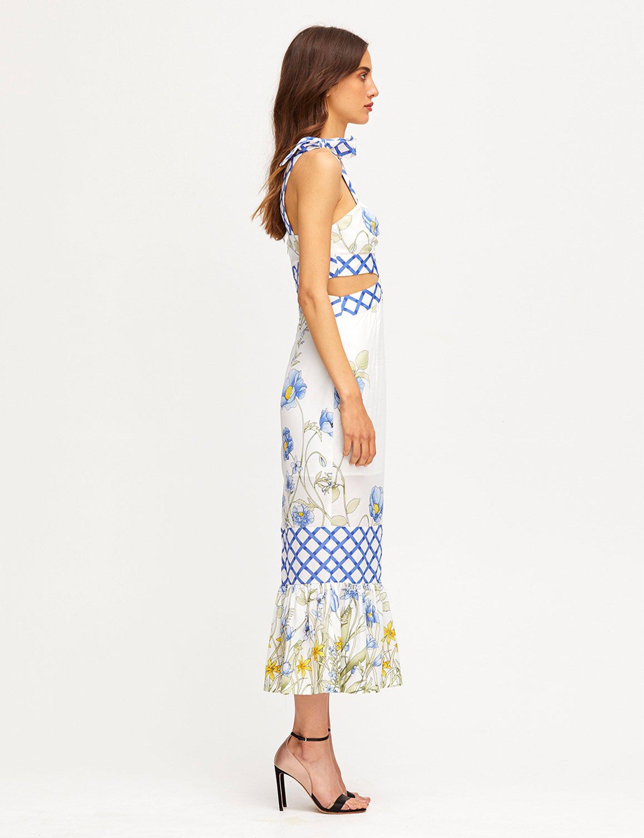 flower girl midi strap dress