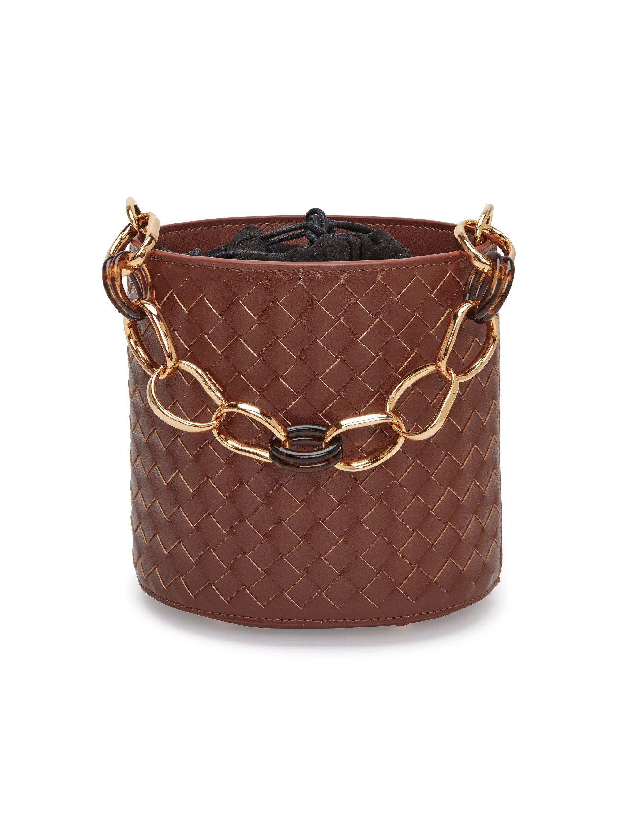 Women S Brown Flo Bag In Woven Lather