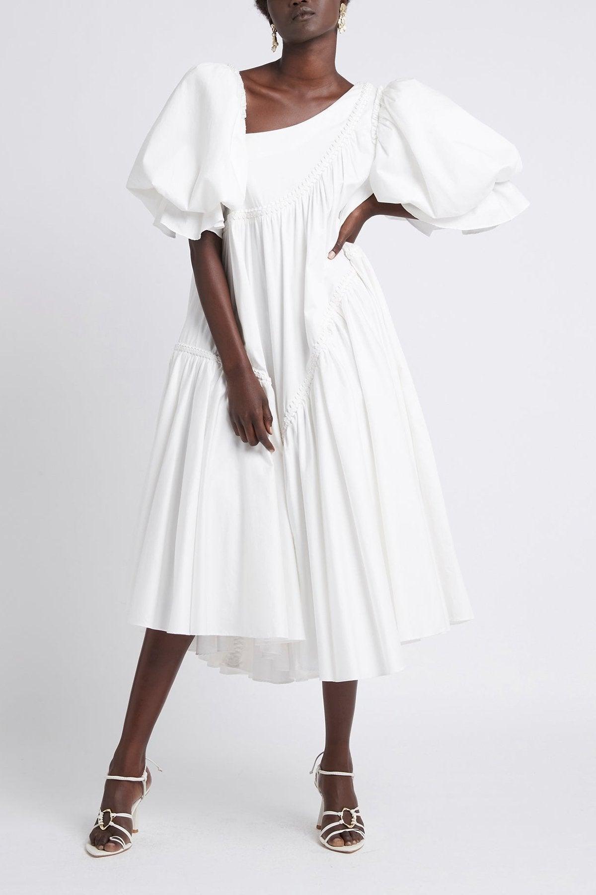 Aje. Casablanca Braided Midi Dress In Ivory in White | Lyst
