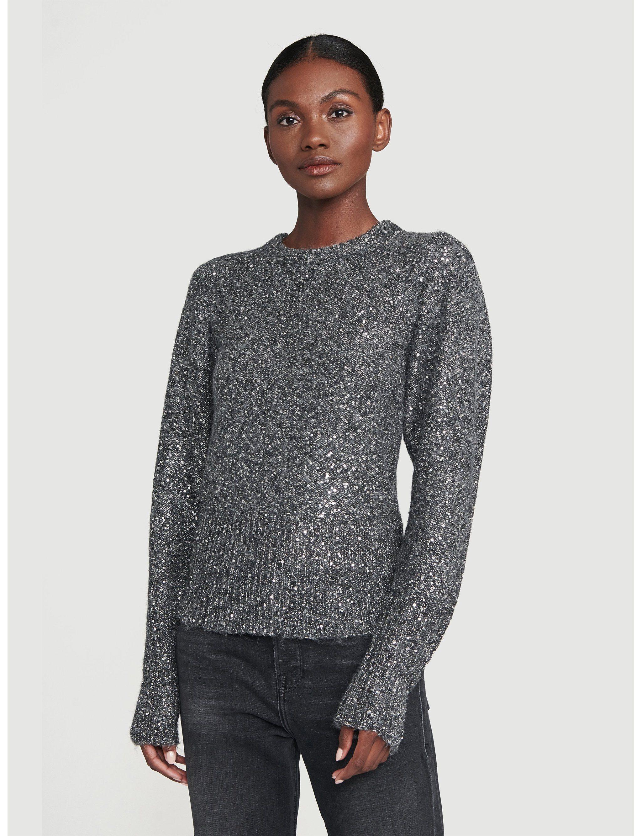 grey sequin sweater