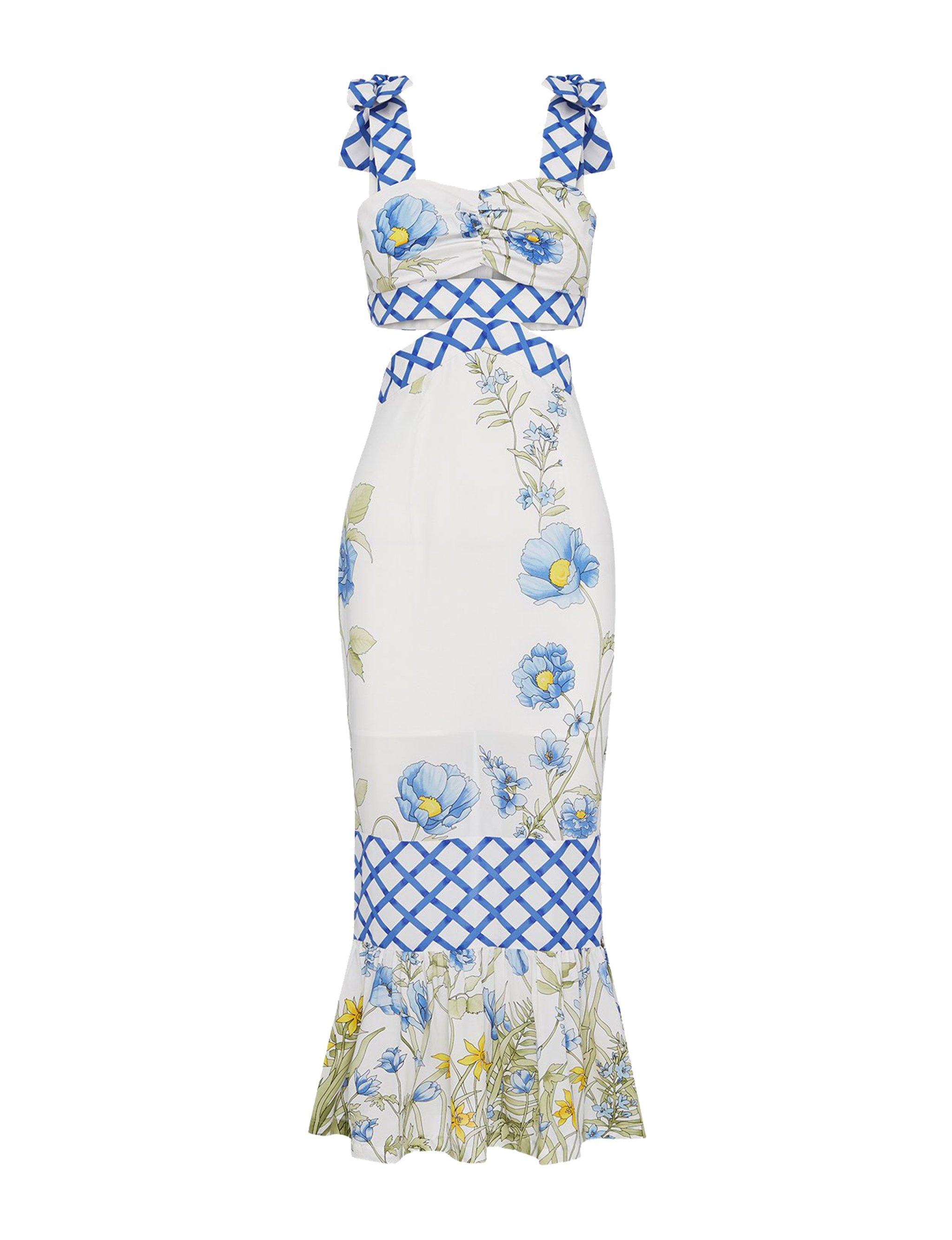 flower girl midi strap dress