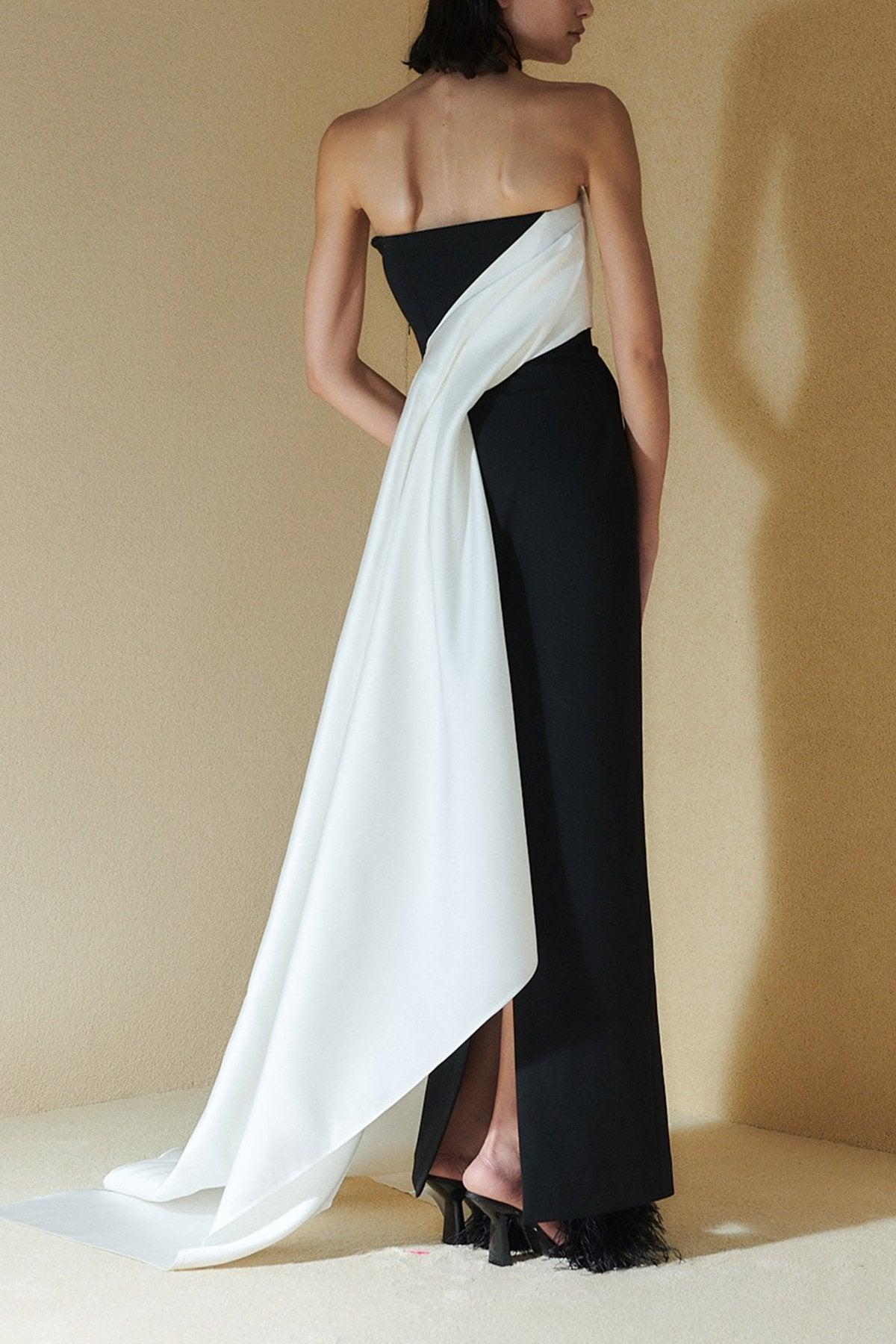 Solace London Kinsley Maxi Dress In Cream/black | Lyst
