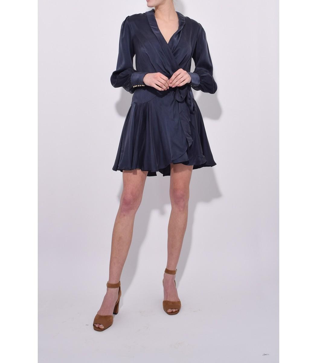 navy mini wrap dress Big sale - OFF 61%
