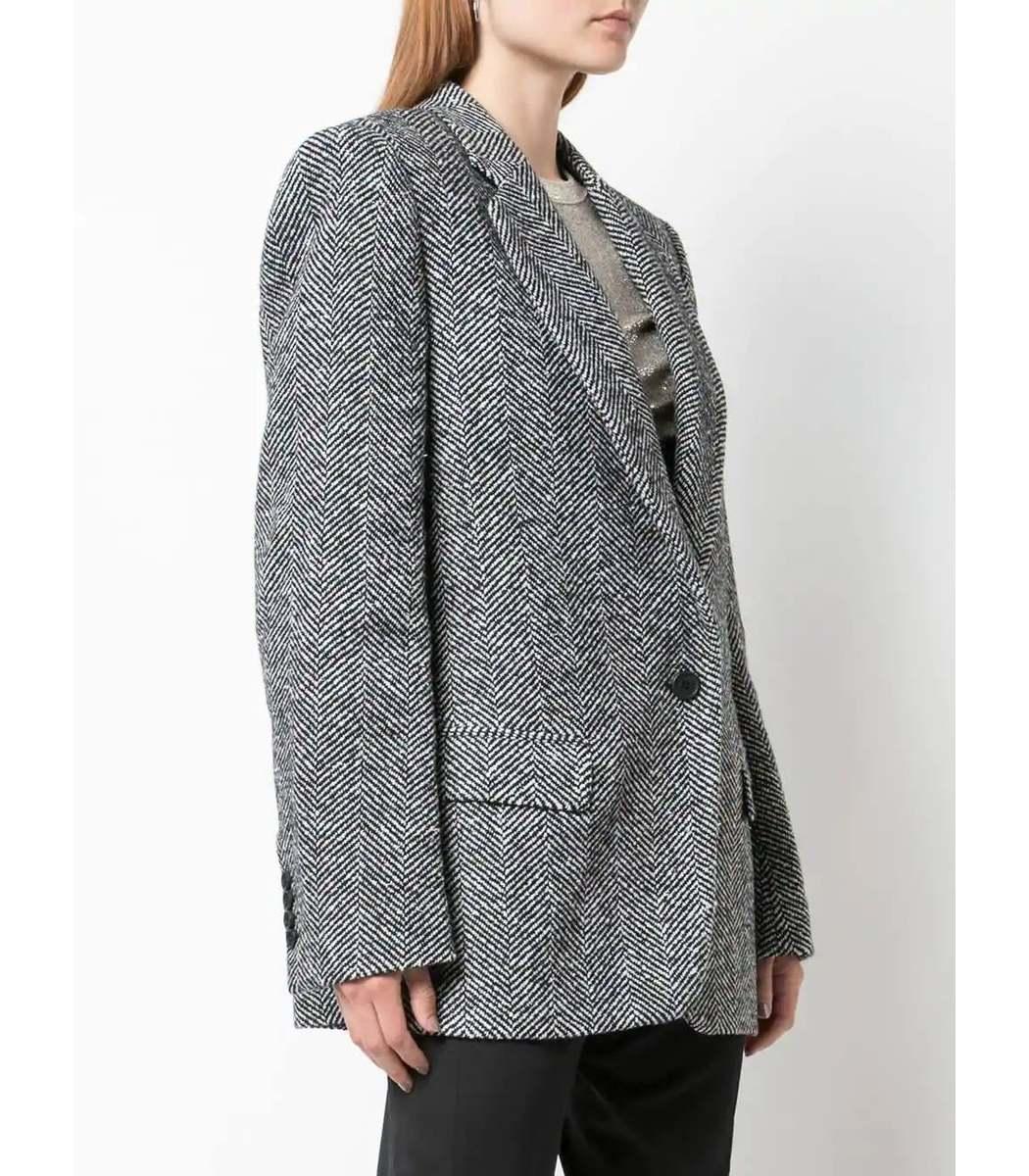 oversized herringbone blazer