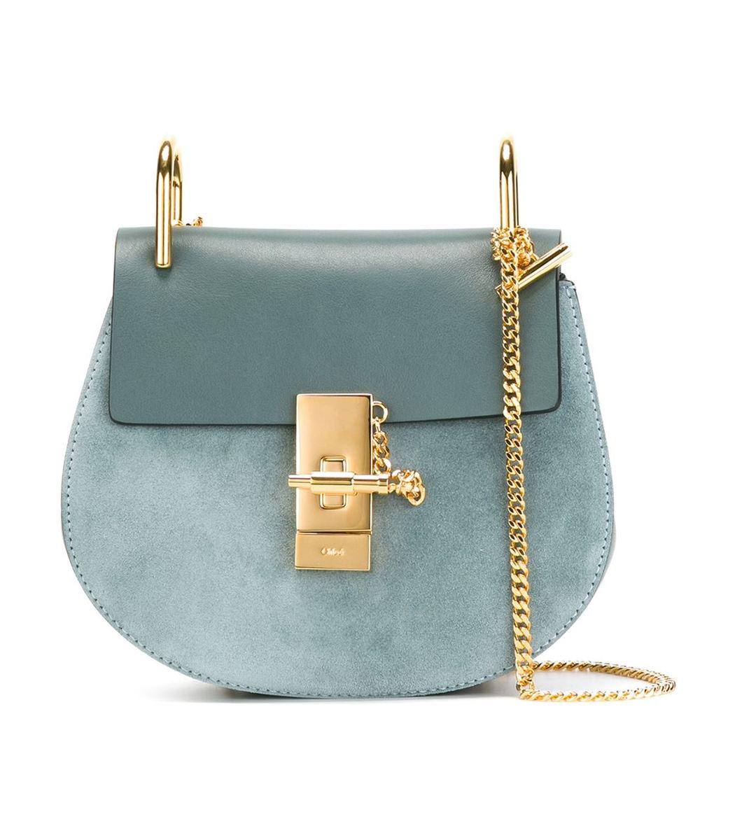 Chloé Leather Cloudy Blue 'drew' Shoulder Bag - Lyst