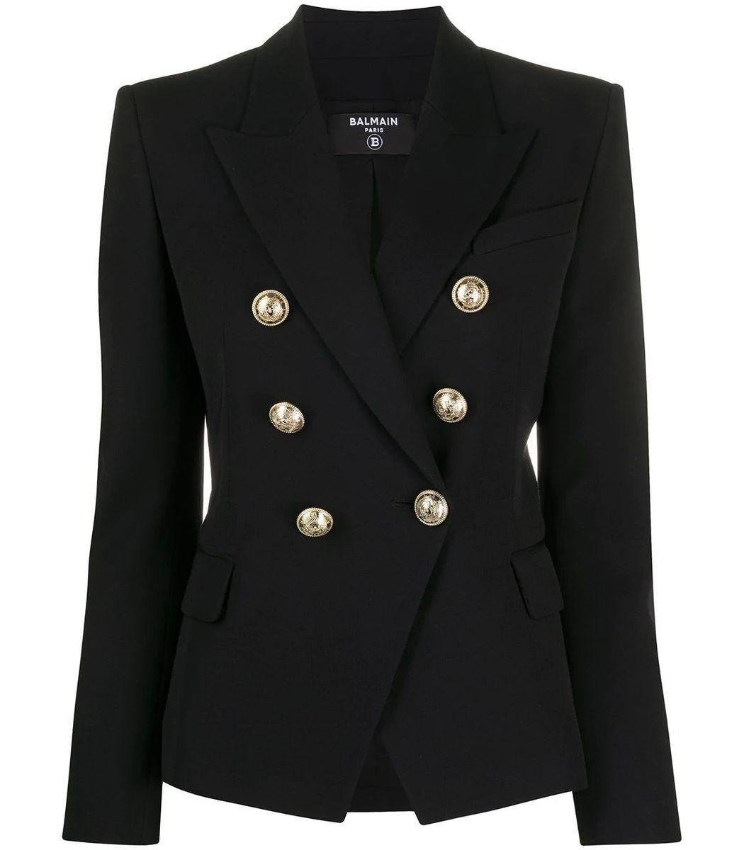 Balmain Classic Doublebreasted Blazer Black Lyst