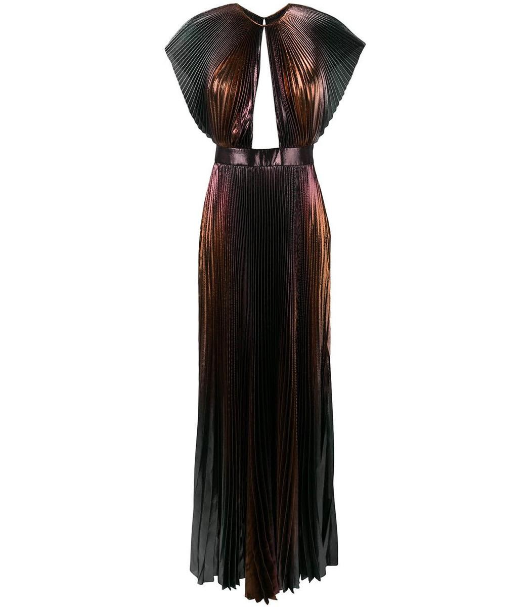 Givenchy Metallic-ombre Plisse Cutout Gown | Lyst