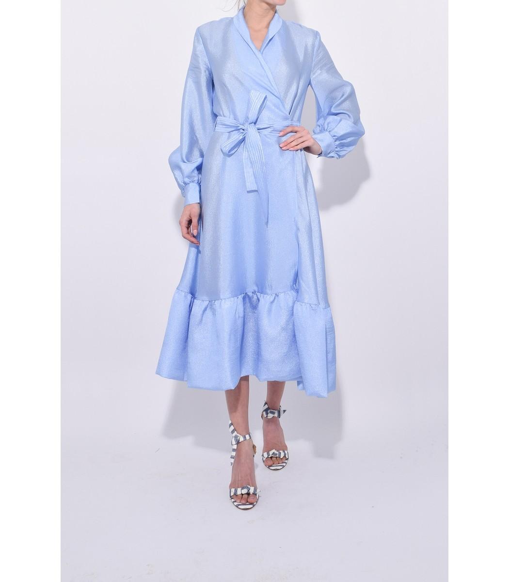 Stine Goya Niki Wrap Dress in Sky (Blue) | Lyst