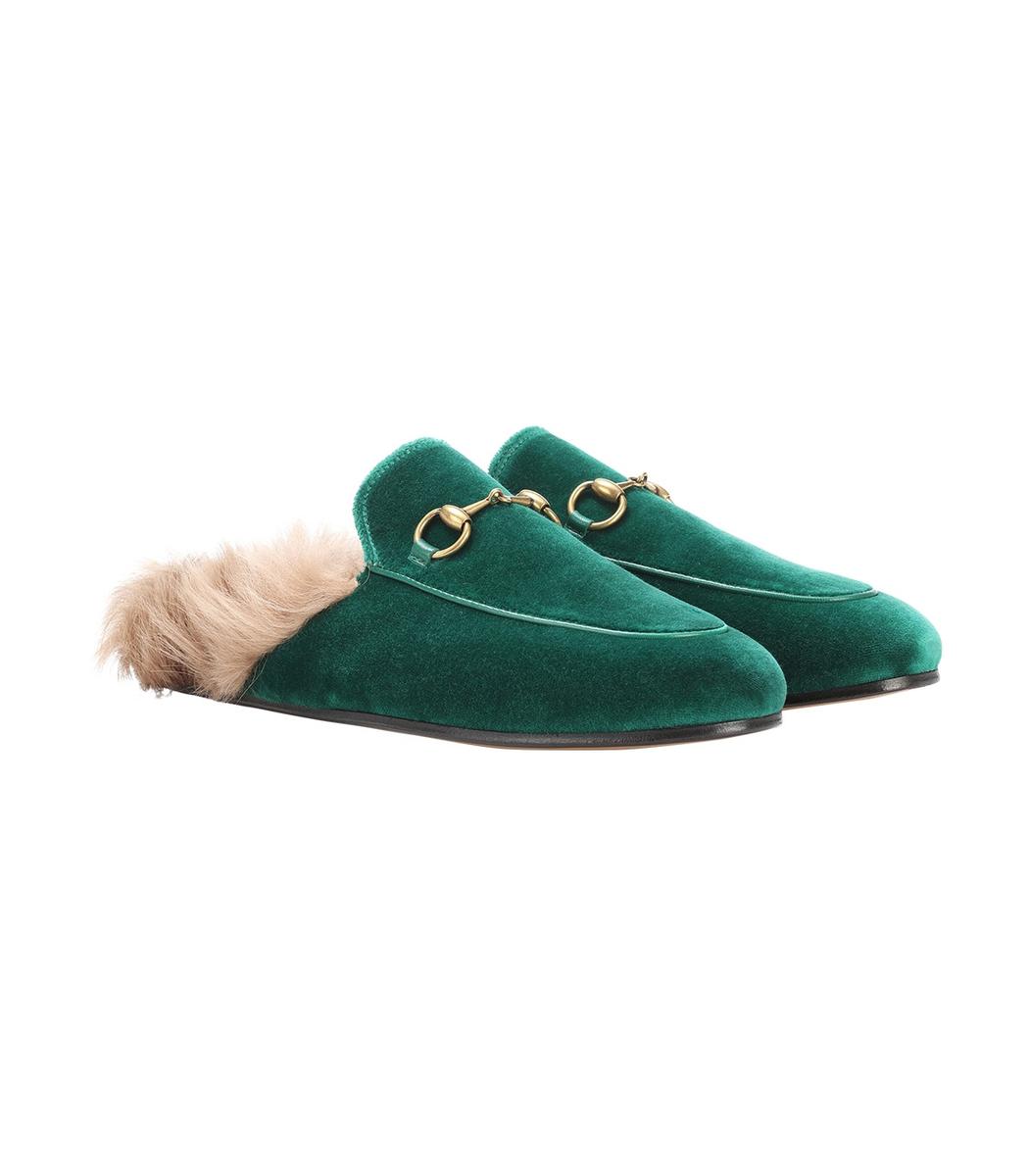 gucci princetown velvet slipper