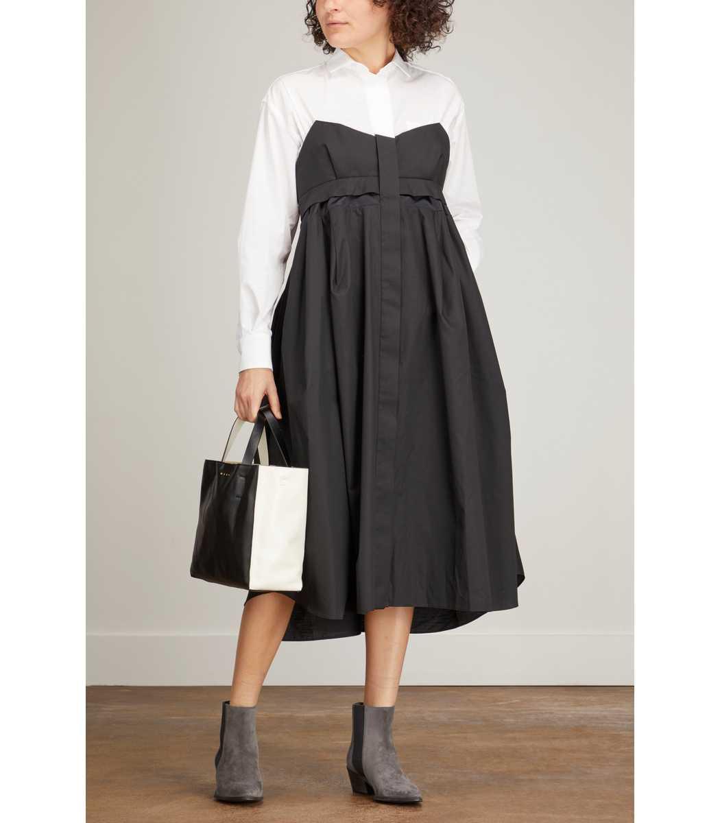 sacai cotton poplin dress