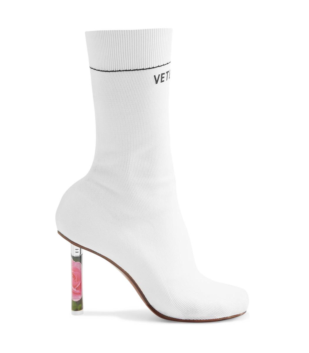 white sock boot heels