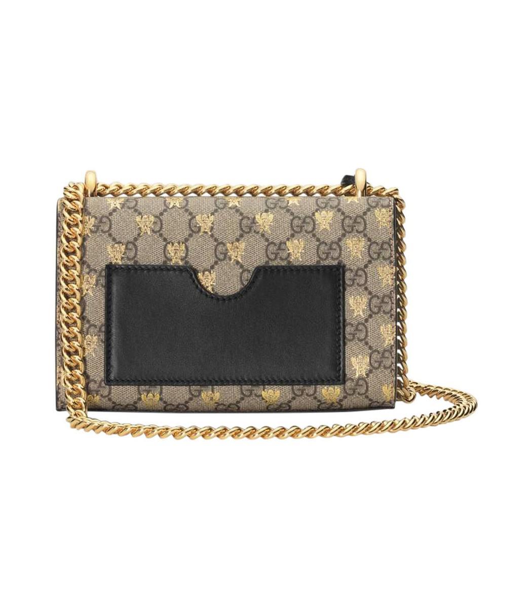 gucci padlock small gg bees shoulder bag