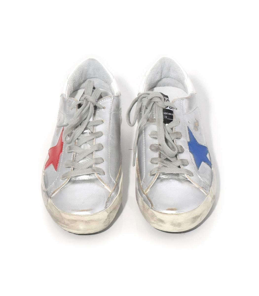 red white and blue golden goose